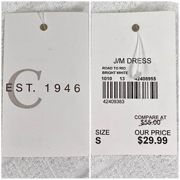 Cato New Dress Midi Striped Road to Rio White Small S NWT - Picture 5 of 14